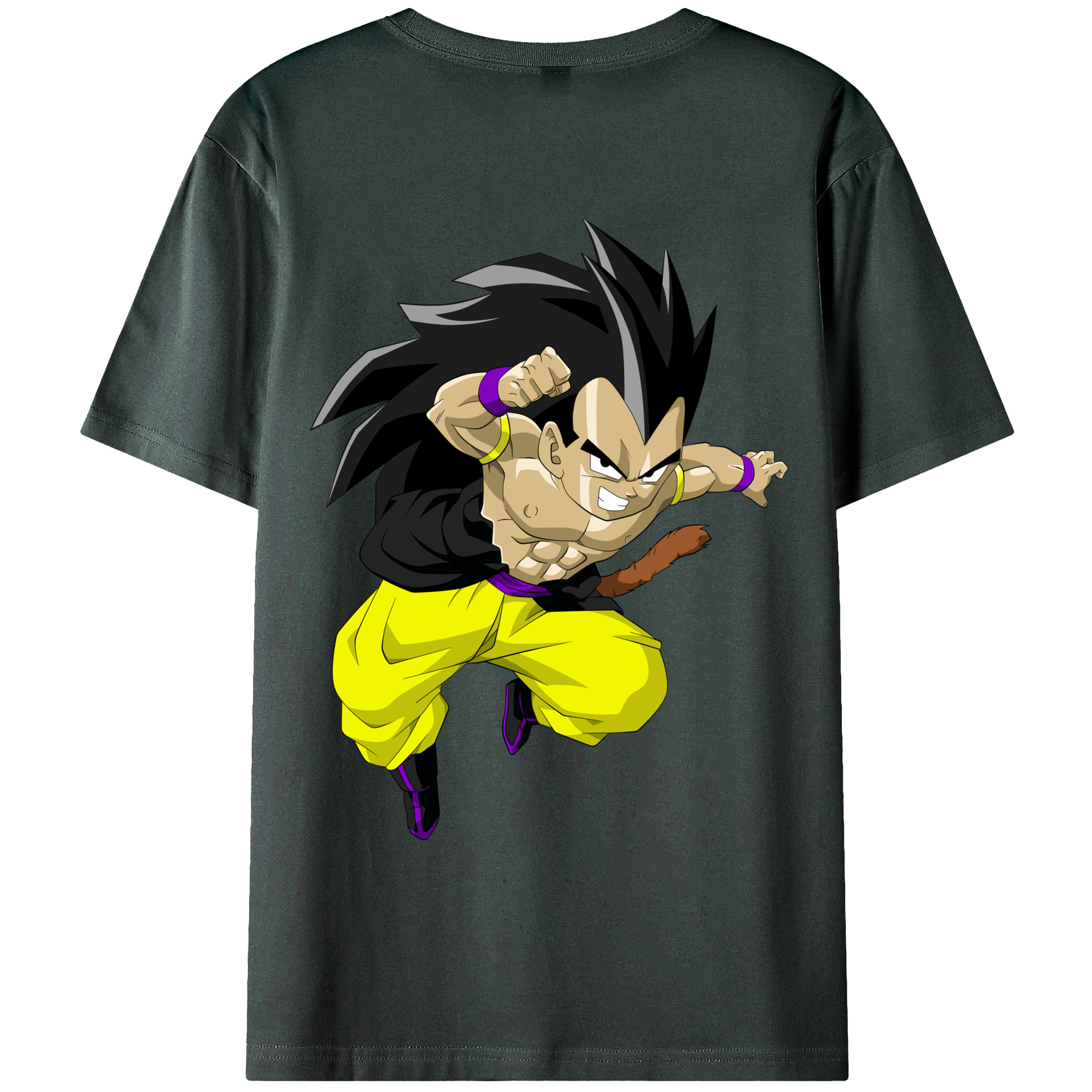 （画像用） ドラゴンボール ベジータ四世（Bejīta Yonsei）DRAGON BALL Vegeta IV 綿100％ メンズ半袖Tシャツ（バックプリント） 通気性